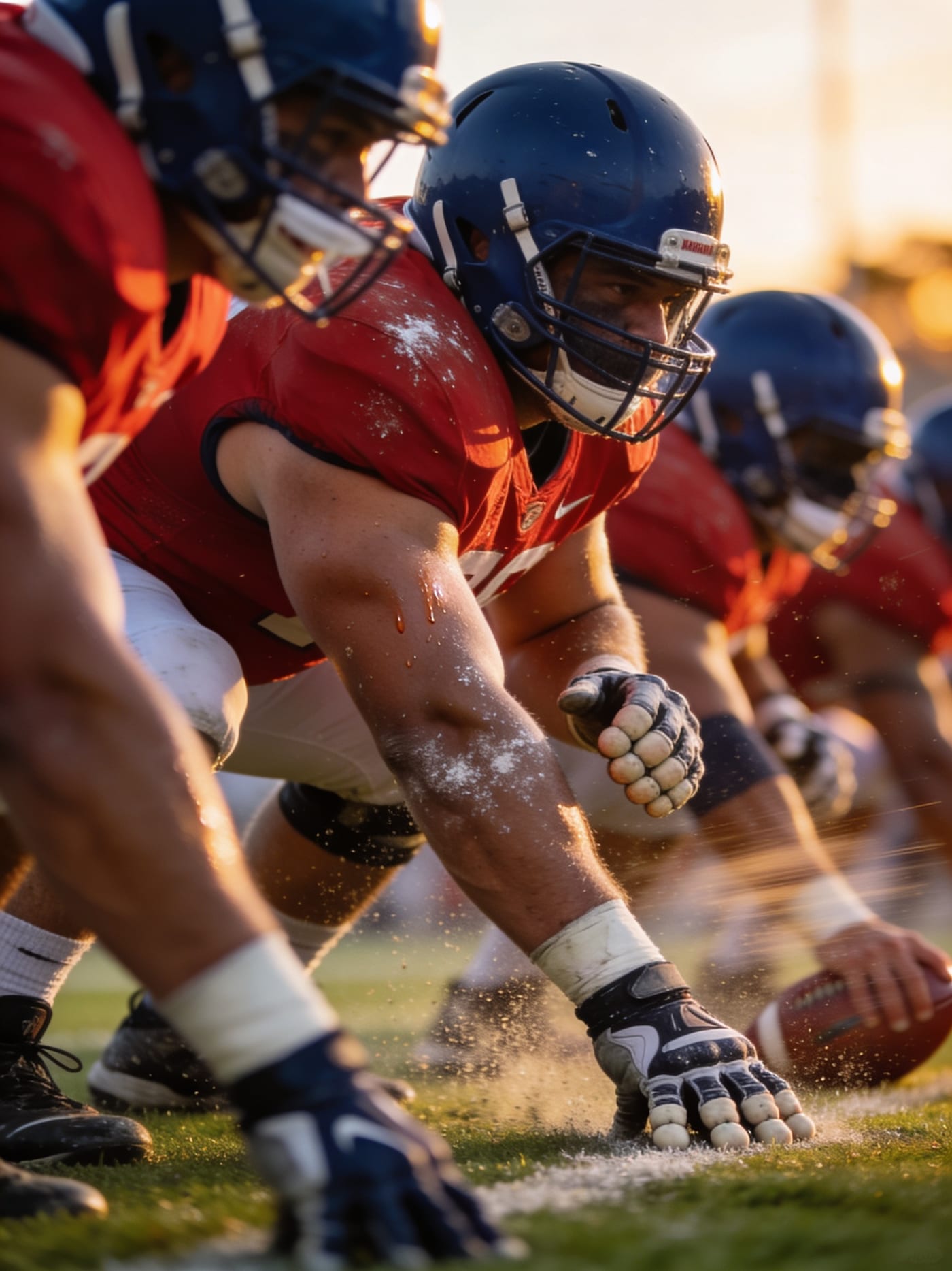 Offensive lineman in stance